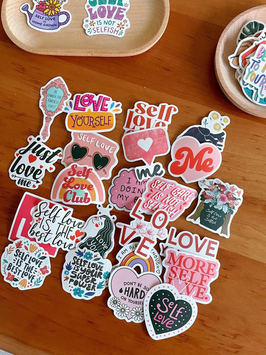 50pcs Self Love Stickers | Selfcare Sticker Pack | Vinyl Stickers | Laptop Luggage Decal Phone Kindle Water Bottle Stickers Planner Journal