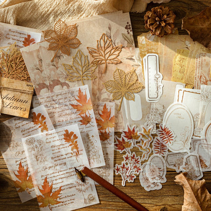 56pcs Vintage Material Pack | Junk Journal Kit | Lace Butterfly Collage Material Pack Creative Journaling Scrapbooking Supplies Stationery