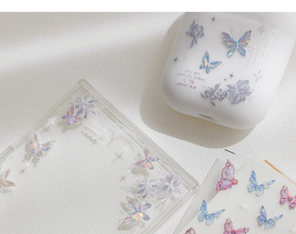 Dreamy Butterfly Sticker Sheet | Cup Phone Case Earphone Case Decoration Stickers | Planner Journal Scrapbooking Kids Craft Supplies