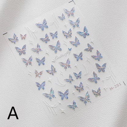 Dreamy Butterfly Sticker Sheet | Cup Phone Case Earphone Case Decoration Stickers | Planner Journal Scrapbooking Kids Craft Supplies