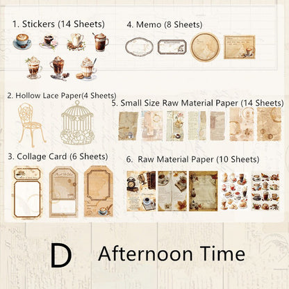56pcs Vintage Material Pack | Junk Journal Kit | Lace Butterfly Collage Material Pack Creative Journaling Scrapbooking Supplies Stationery