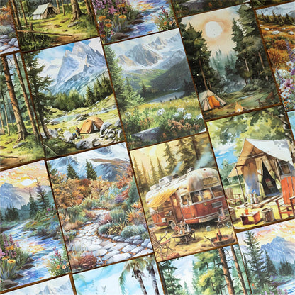 Nature Landscape Collage Decor PET Sticker | Nature Inspired | DIY Deco Stickers Junk Journal Collage Scrapbooking Stationery Supplies