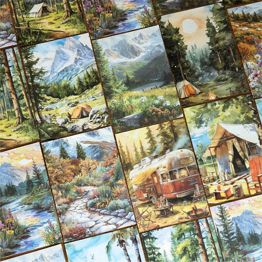 Nature Landscape Collage Decor PET Sticker | Nature Inspired | DIY Deco Stickers Junk Journal Collage Scrapbooking Stationery Supplies