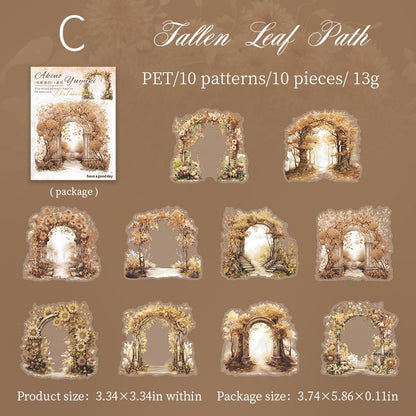 Beautiful Autumn Landscape Sticker Pack | Kawaii PET Stickers for Junk Journal Scrapbooking DIY Album Planner Supplies