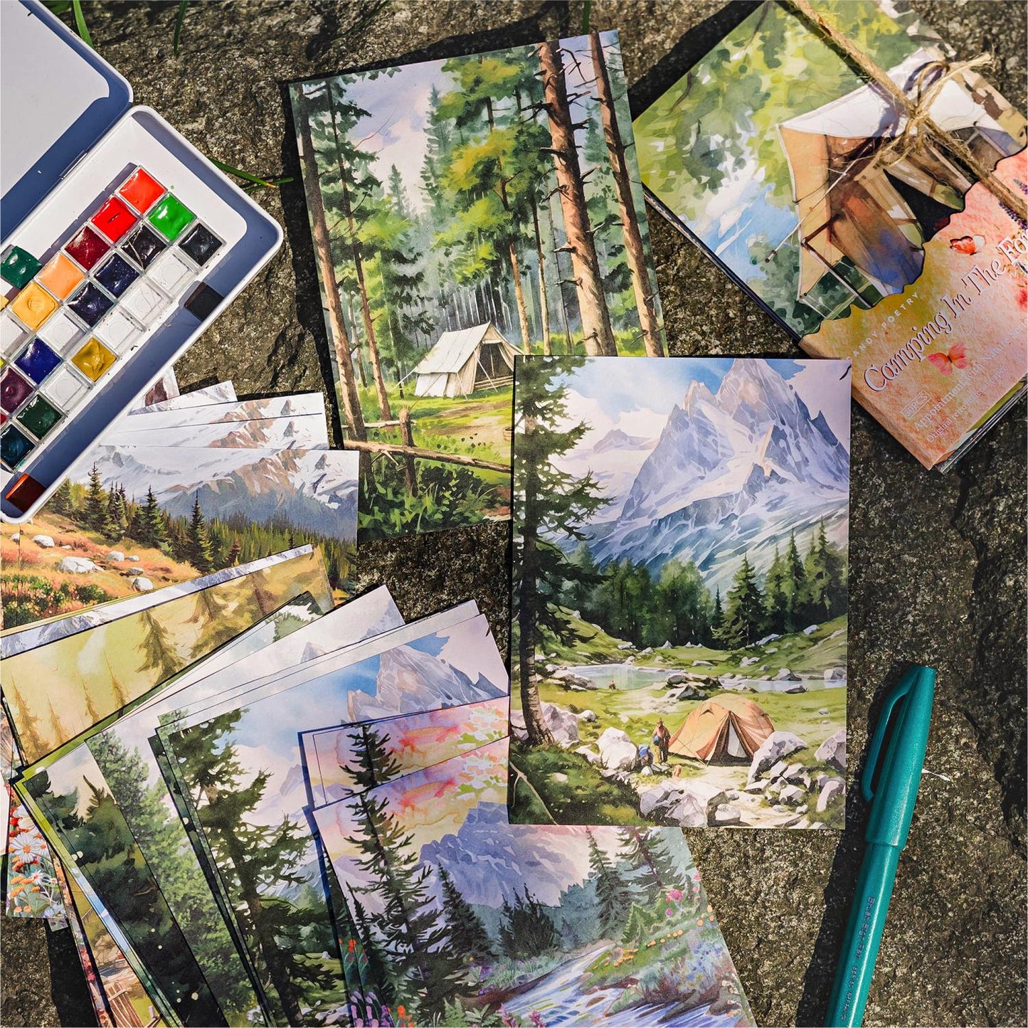 Nature Landscape Collage Decor PET Sticker | Nature Inspired | DIY Deco Stickers Junk Journal Collage Scrapbooking Stationery Supplies