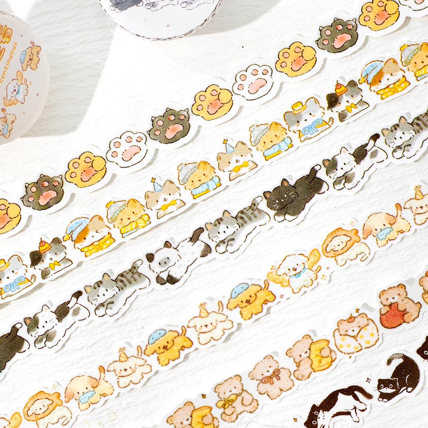 Kawaii Cat Shaped Washi Tape | Cute Kitten Decorative Tape | DIY Journal Planner Collage Scrapbooking Supplies | Kids Craft