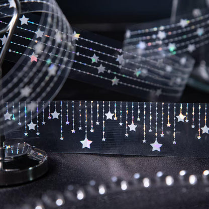 Shimmering  Star PET Tape | Stars Decorative Tape Stickers | Junk Journal Planner Bullet Journal Collage Craft Scrapbooking Supplies