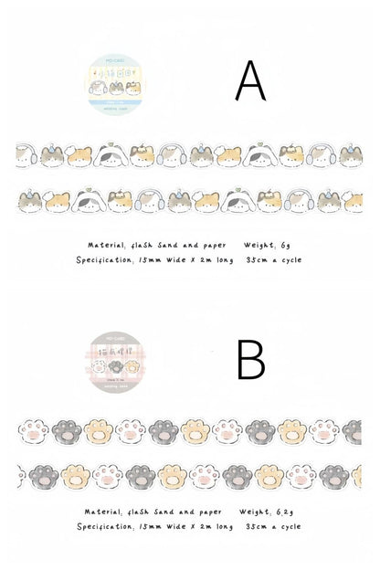 Kawaii Cat Shaped Washi Tape | Cute Kitten Decorative Tape | DIY Journal Planner Collage Scrapbooking Supplies | Kids Craft