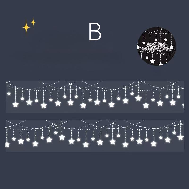 Shimmering  Star PET Tape | Stars Decorative Tape Stickers | Junk Journal Planner Bullet Journal Collage Craft Scrapbooking Supplies