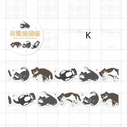 Kawaii Cat Shaped Washi Tape | Cute Kitten Decorative Tape | DIY Journal Planner Collage Scrapbooking Supplies | Kids Craft