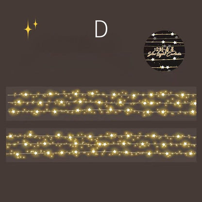 Shimmering  Star PET Tape | Stars Decorative Tape Stickers | Junk Journal Planner Bullet Journal Collage Craft Scrapbooking Supplies