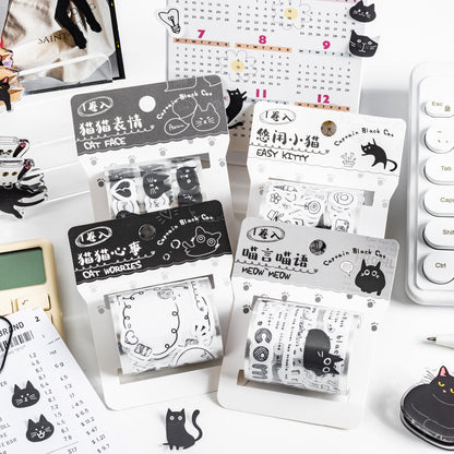 Kawaii  Black Cat Tape | Cat Lover Decorative Tape Stickers | Creative DIY Journal Planner School Stationery