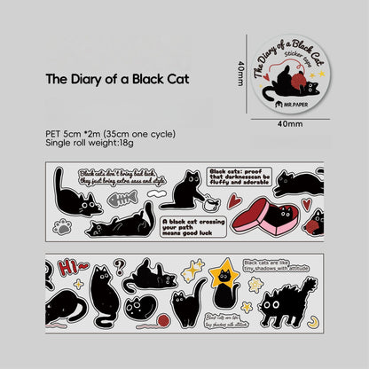 Kawaii Cat and Dog Diary Series Die Cut Tapes | Cute Puppy Kitten Decorative Tape |  Kids Craft Supplies | Essential for Planners Bujo