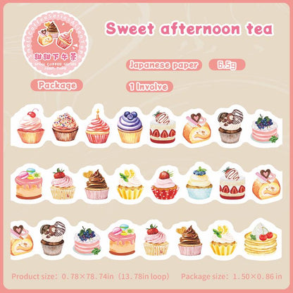 Mini Coffee Bread Drink Dessert Shaped Washi Tape |Cute Food Decorative Tape | DIY Journal Planner Collage Scrapbooking Supplies | Kid Craft