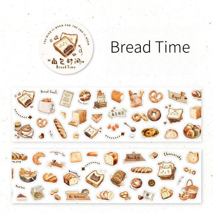 Cute Coffee Bread Drink Dessert Camping Reading Mini Sticker | Coffee Lover Decorative PET Tape | Journal Scrapbooking Collage Supplies