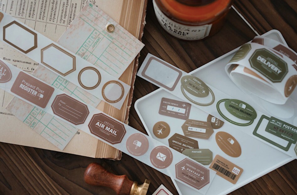 Mail Label Washi Tape | Japanese Decorative Tape |  | Gift Wrapping