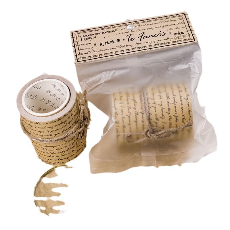 Retro Kraft Paper Decorative Tape | Special Paper Background Tape | Junk Journal  | Journal Ephemera | Scrapbooking | DIY Supply