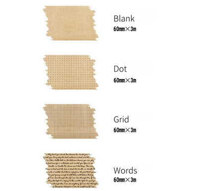 Retro Kraft Paper Decorative Tape | Special Paper Background Tape | Junk Journal  | Journal Ephemera | Scrapbooking | DIY Supply