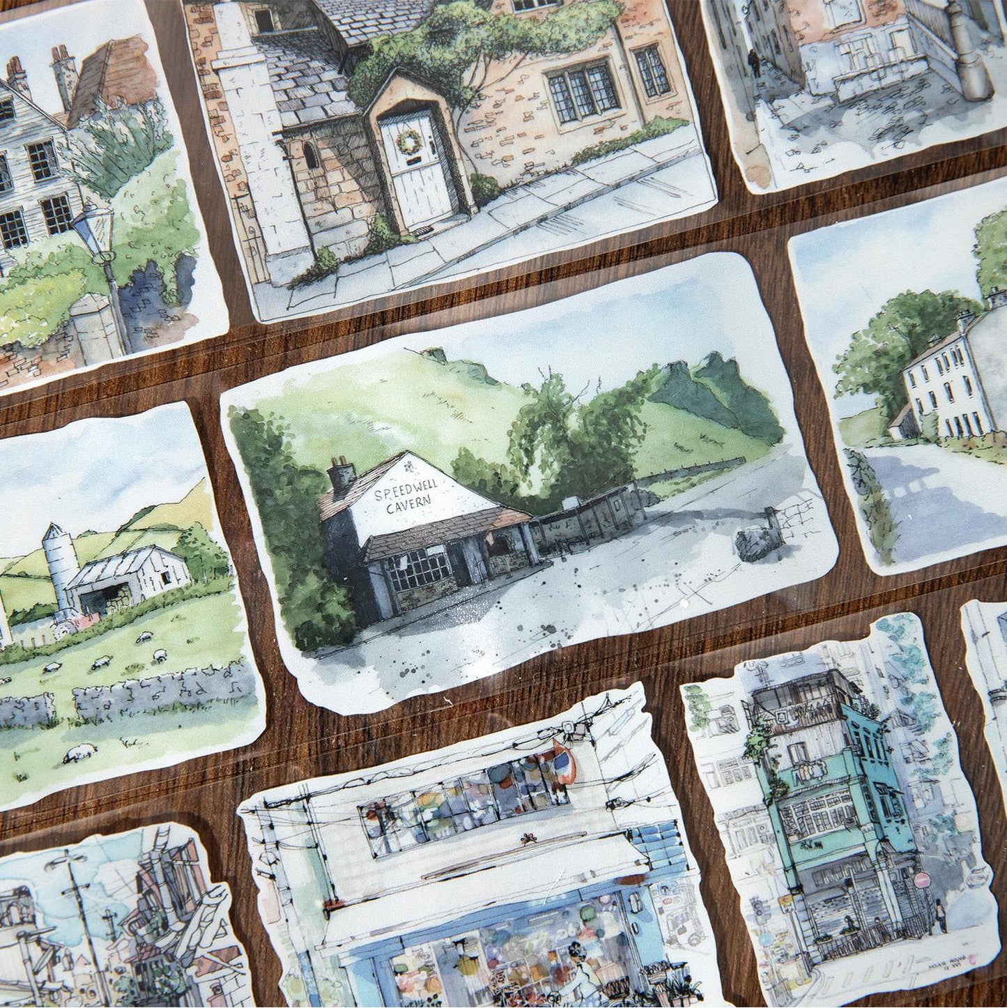 Ins Beautiful Scenery House and Four Seasons Tape | Street Building Countryside Snow Village Washi tape | Washi Tape Roll | Gift Wrapping