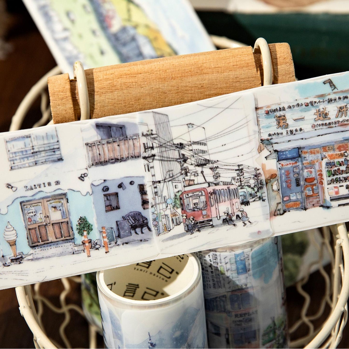 Ins Beautiful Scenery House and Four Seasons Tape | Street Building Countryside Snow Village Washi tape | Washi Tape Roll | Gift Wrapping