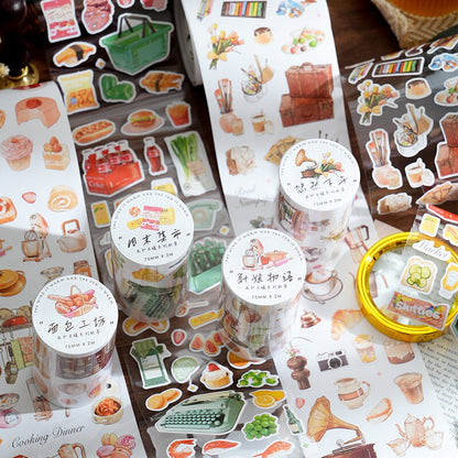 Hand-drawing Washi Tape | Bread Cake Market Food | Planner Journal Deco Stickers  | Craft Scrapbooking Supplies | Gift for Her