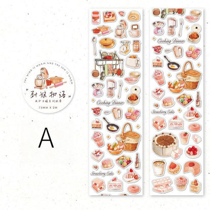 Hand-drawing Washi Tape | Bread Cake Market Food | Planner Journal Deco Stickers  | Craft Scrapbooking Supplies | Gift for Her