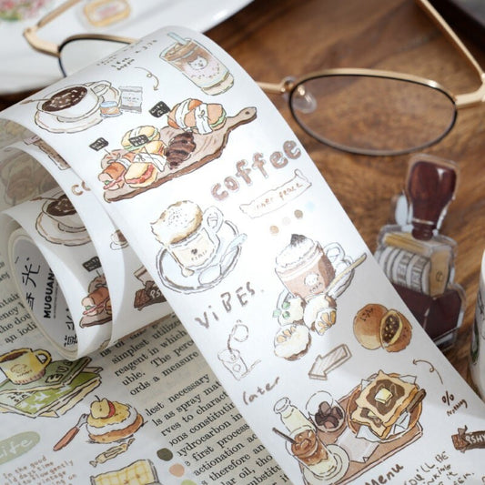 Hand-drawn Washi Tape | Coffee Home Shopping Grocery Flowers | Planner Journal Deco Stickers  | Craft Scrapbooking Bullet Journal Supplies