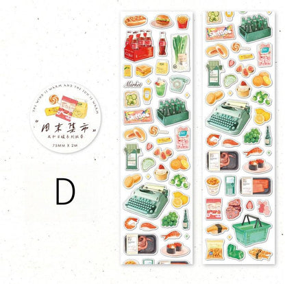 Hand-drawing Washi Tape | Bread Cake Market Food | Planner Journal Deco Stickers  | Craft Scrapbooking Supplies | Gift for Her