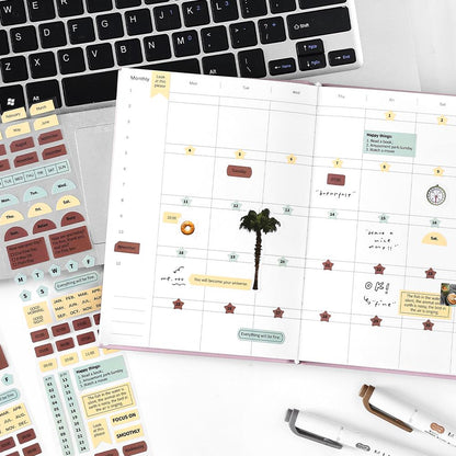 Function Planner Stickers | Week Time Word Number Letter Weekly Plan Planner Stickers｜Bujo Junk Journal Collage Scrapbooking Supplies