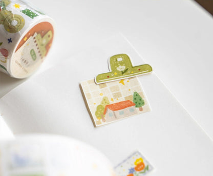 Cute Little Clips Washi Tape | Illustrated Masking Tape | Planner Journal Deco Stickers | Kids Craft Scrapbooking Supplies | Gift for Her