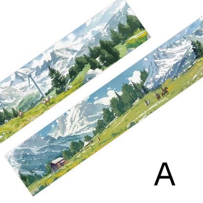 Ins Beautiful Scenery Tape | Wilderness Grassland Travel Washi tape | Washi Tape Roll | Travel Themes Tape | Gift Wrapping | Gift for Girls