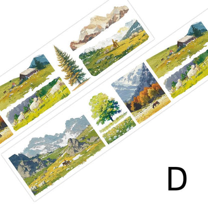 Ins Beautiful Scenery Tape | Wilderness Grassland Travel Washi tape | Washi Tape Roll | Travel Themes Tape | Gift Wrapping | Gift for Girls