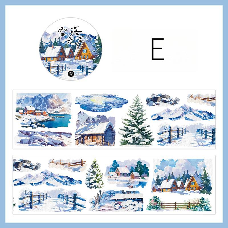 Snow Winter Landscape Decorative Tape | Cozy Winter Tape | Mountain Sea Tape | Junk Journal Collage Scrapbooking Supplies Gift Wrapping