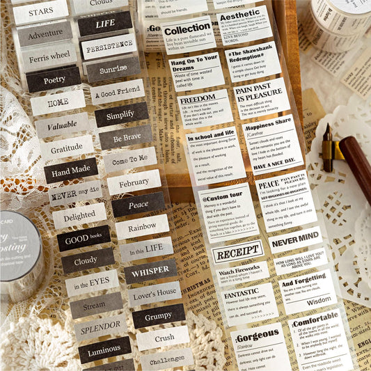 Inspirational Quotes Tape |  Words Phrase Tape | Decorative tape | Retro Planner tape | Journal Scrapbooking Collage Crafting Supplies