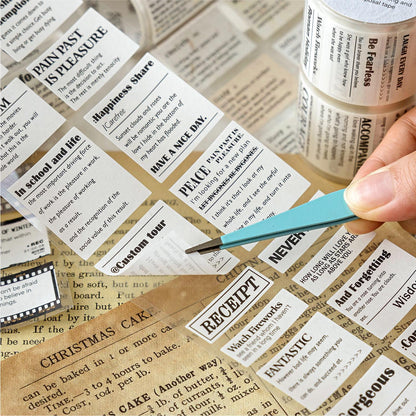 Inspirational Quotes Tape |  Words Phrase Tape | Decorative tape | Retro Planner tape | Journal Scrapbooking Collage Crafting Supplies