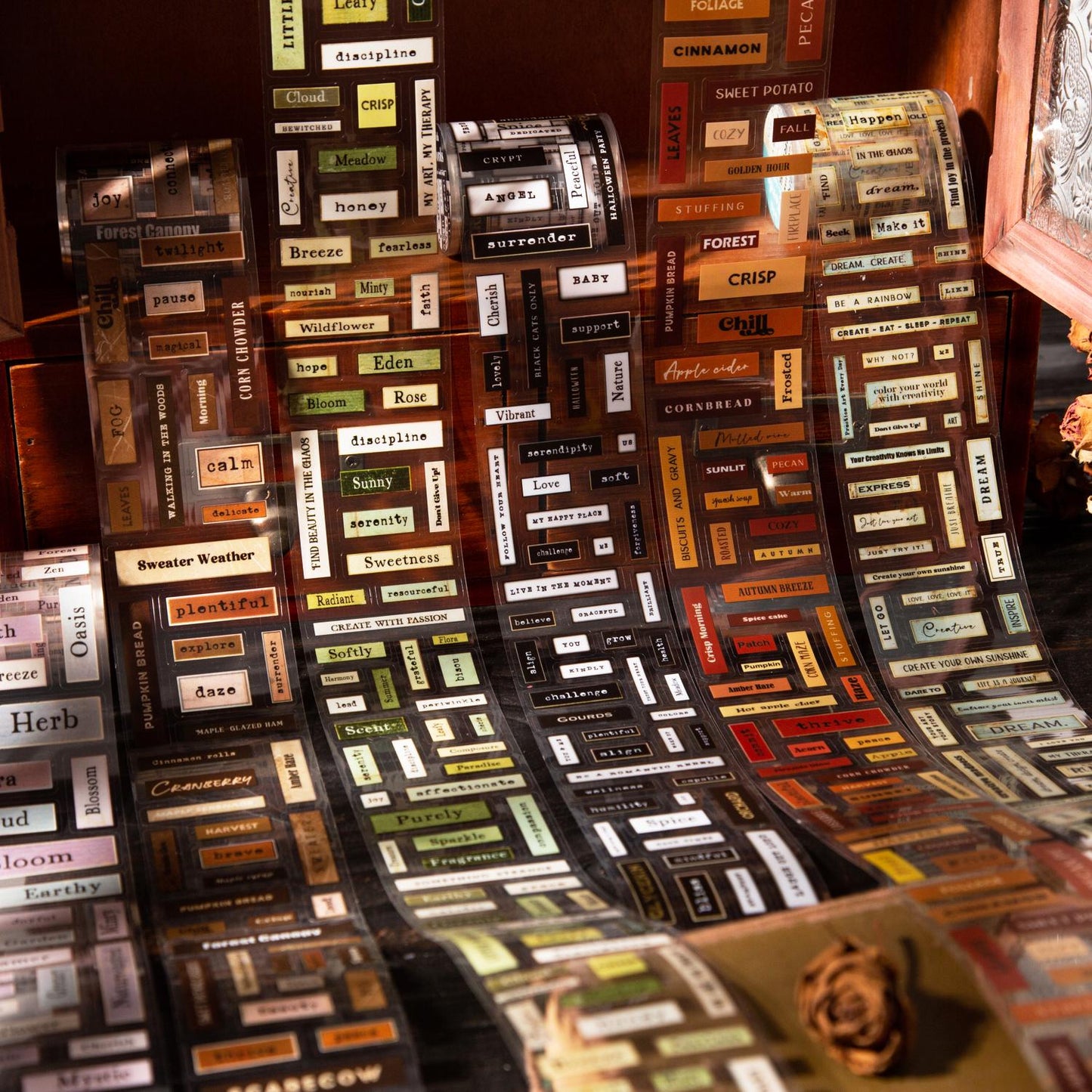 Retro Words Phrases Tape | Die Cut Tapes | Small Talk Decorative Tape Stickers | Retro Journal Tape | Planner Scrapbooking Collage Supplies