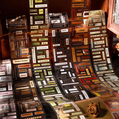 Retro Words Phrases Tape | Die Cut Tapes | Small Talk Decorative Tape Stickers | Retro Journal Tape | Planner Scrapbooking Collage Supplies