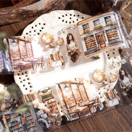 Cozy Home Life Aesthetics Tape | Kitchen Bookstore Reading Book Autumn PET Tape | Masking Tape | Junk Journal Collage Supplies