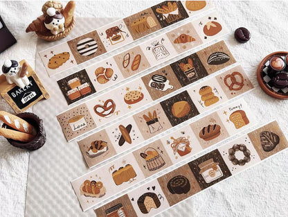 Cute Bread Lover Washi Decorative Tape | Bread Toast Food | Planner Journal Deco Stickers  | Kids Craft Scrapbooking Supplies | Gift for Her