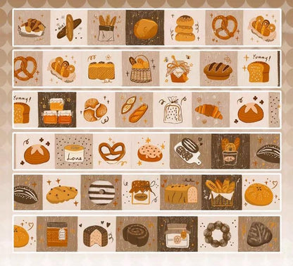 Cute Bread Lover Washi Decorative Tape | Bread Toast Food | Planner Journal Deco Stickers  | Kids Craft Scrapbooking Supplies | Gift for Her