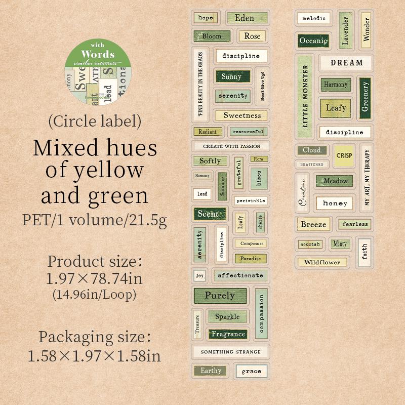 Retro Words Phrases Tape | Die Cut Tapes | Small Talk Decorative Tape Stickers | Retro Journal Tape | Planner Scrapbooking Collage Supplies