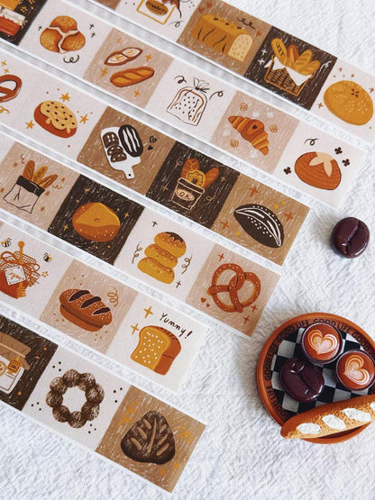 Cute Bread Lover Washi Decorative Tape | Bread Toast Food | Planner Journal Deco Stickers  | Kids Craft Scrapbooking Supplies | Gift for Her
