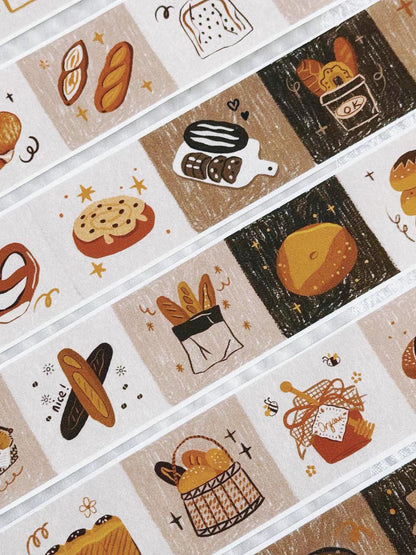 Cute Bread Lover Washi Decorative Tape | Bread Toast Food | Planner Journal Deco Stickers  | Kids Craft Scrapbooking Supplies | Gift for Her