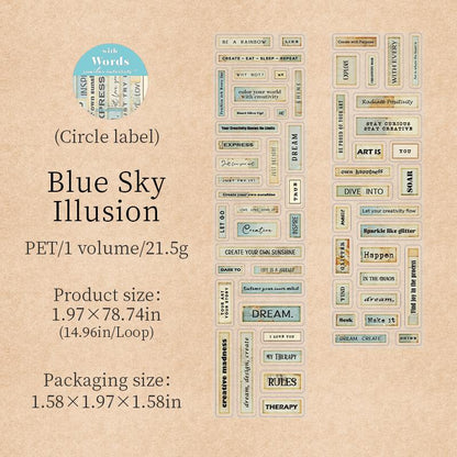 Retro Words Phrases Tape | Die Cut Tapes | Small Talk Decorative Tape Stickers | Retro Journal Tape | Planner Scrapbooking Collage Supplies