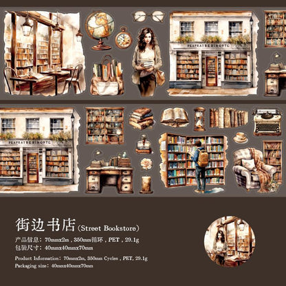 Cozy Home Life Aesthetics Tape | Kitchen Bookstore Reading Book Autumn PET Tape | Masking Tape | Junk Journal Collage Supplies