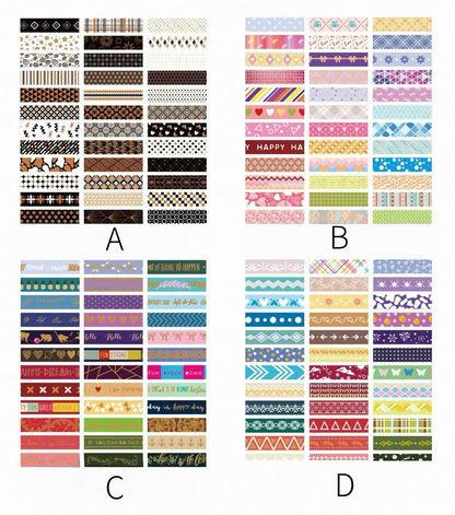 36 Rolls Premium Gold Foil Slim Washi Tape Set | Rainbow Color Japanese Washi Tape | Decorative Tapes | Planner Journal Gift Wrapping