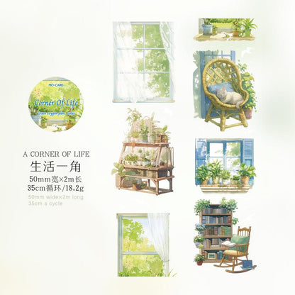 Plants Girls Life AestheticsTape | Green Plants PET tape | Masking Tape | PET Tape Roll | Nature Themes Tape | Gift Wrapping |Gift for Girls