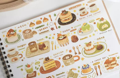 Kawaii Afternoon Tea Washi Tape | Cake Coffee Food | Planner Journal Deco Stickers  | Kids Craft Scrapbooking Supplies | Gift for Her