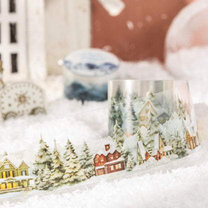 Snow Winter Landscape Decorative Tape | Winter Scenery PET Tape | Christmas Tape | Junk Journal Collage Scrapbooking Supplies Gift Wrapping