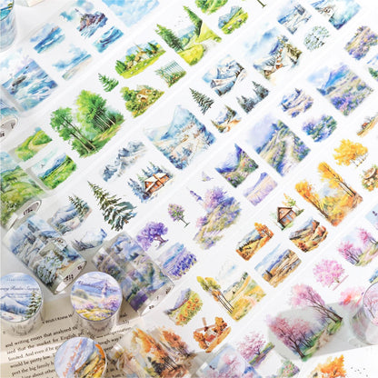 Natural Landscape Tape | Beautiful Scenery PET Tape Roll | Four Seasons Tape | Decorative Tapes | Junk Journal Collage Planner Supplies